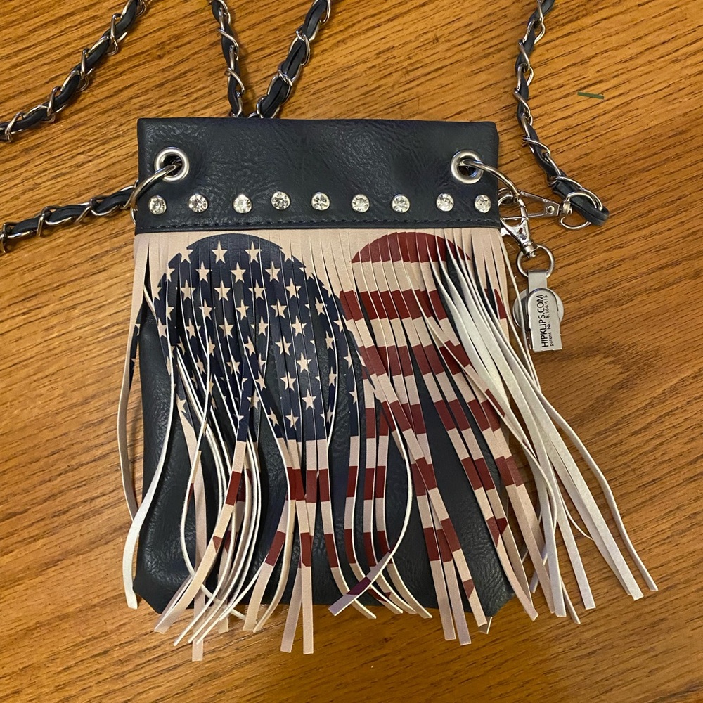 American Flag Fringe Crossbody Bag
